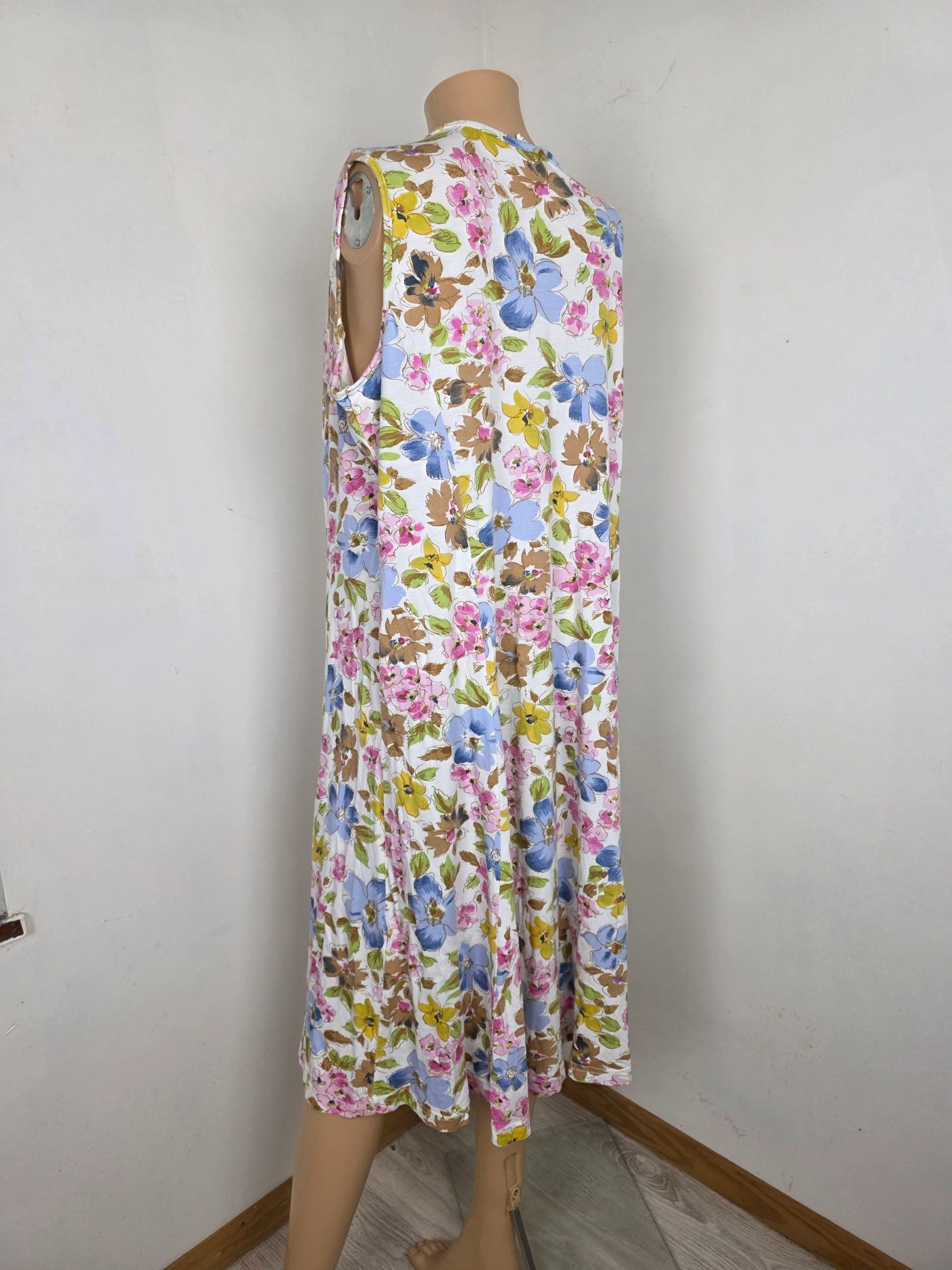 Vestido longo de verão fluido com estampa floral multicolorida 🍒vintage anos 90🍒46/48 – photo 6